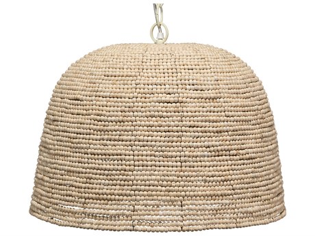 Jamie Young 1-Light Off White Beads Bowl Dome Pendant