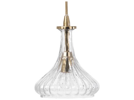 Jamie Young Isabella 1-Light Brass Glass Bell Geometric Mini Pendant