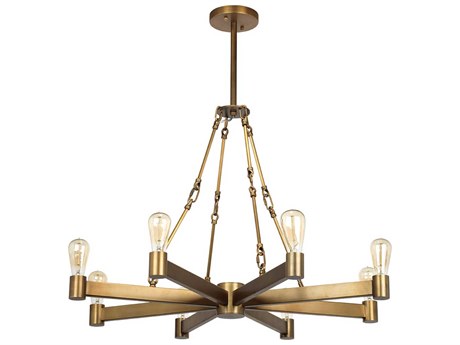 Jamie Young Manchester 8-Light Antique Brass Linear Sputnik Chandelier