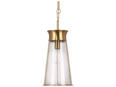 Jamie Young 1-Light Clear Glass Antique Brass Mini Pendant