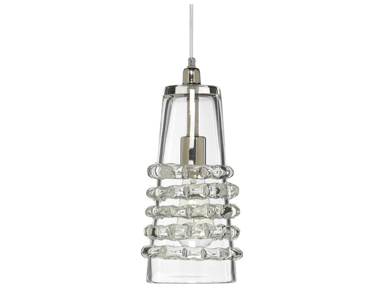 Photos - Chandelier / Lamp Jamie Young Co Jamie Young Ribbon 1-Light Clear Glass Geometric Pendant in Nickel 5RIBB-LOCL 
