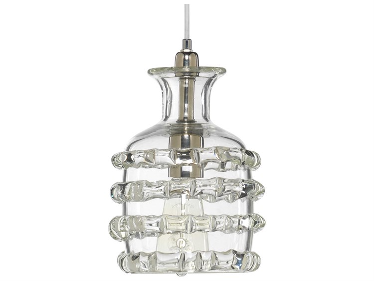 Photos - Chandelier / Lamp Jamie Young Co Jamie Young Ribbon 1-Light Clear Glass Geometric Mini Pendant in Nickel 5RIBB-SMCL 