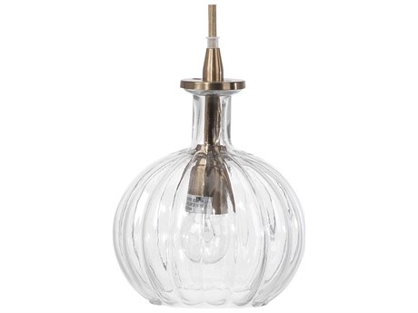 Jamie Young Sophia 1-Light Brass Glass Bowl Mini Pendant