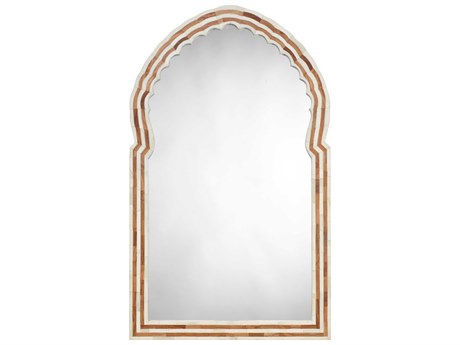 Jamie Young Bardot Wood & Buffalo Bone Natural Arch Wall Mirror