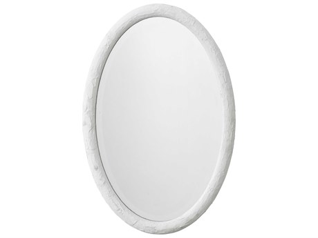 Jamie Young Ovation Textured White Resin Oval Wall Mirror