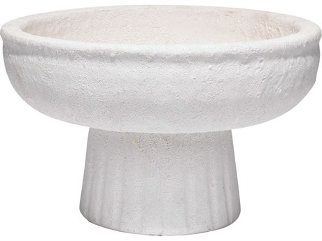 Jamie Young Aegean Matte White Small Pedestal Bowl