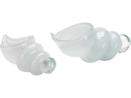 Jamie Young Ariel White Glass Shells Set of 2