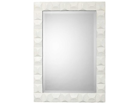 Jamie Young Astor White Gesso Rectangular Wall Mirror