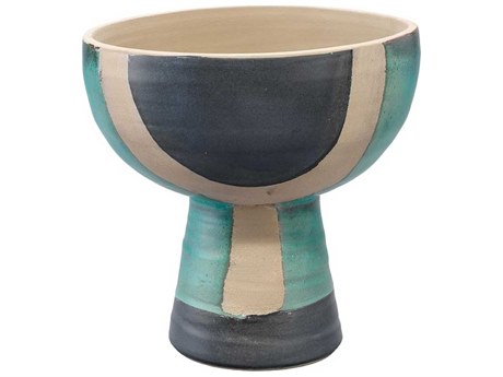 Jamie Young Black / Aqua Natural Wide Vessel