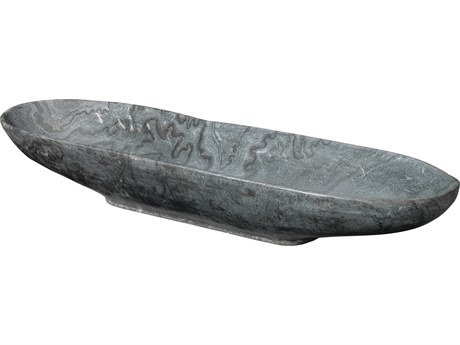Jamie Young Marble Grey Marble Long Oval Bowl