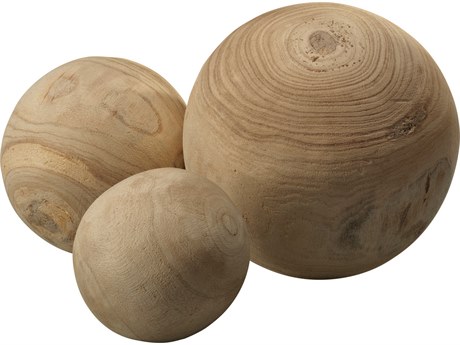 Jamie Young Natural Malibu Wood Balls Set of 3