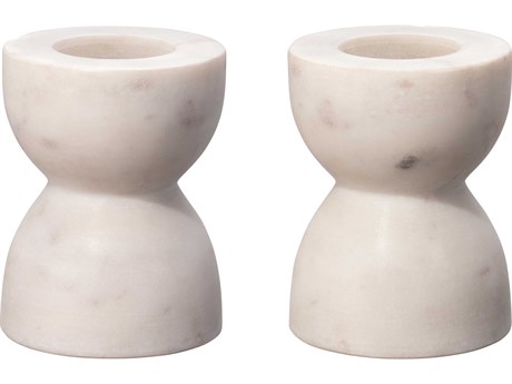 Jamie Young Petit White Candle Holder Set of 2