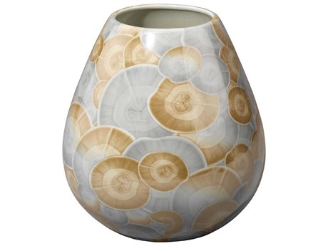 Jamie Young Pura Printed Blue Natural Glaze Vase