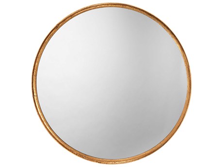 Jamie Young Gold Leaf Round Wall Mirror