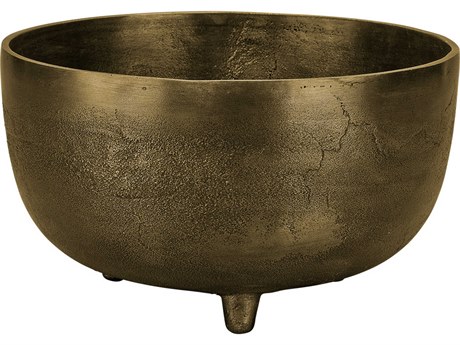 Jamie Young Antique Brass 10" Relic Footed Decorative Bowl