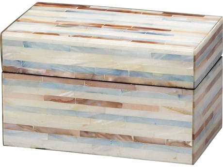 Jamie Young Roosevelt Mother of Pearl Blue Decorative Box