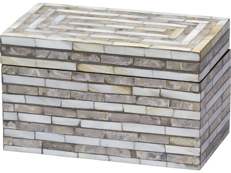 Jamie Young Roosevelt Mother of Pearl Grey Decorative Box