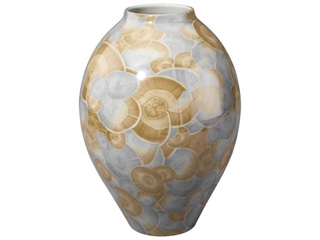 Jamie Young Tranquil Printed Blue Natural Glaze Vase