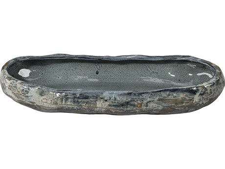 Jamie Young Unearthed Reactive Grey Glaze Decorative Bowl