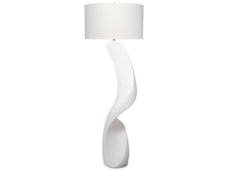 Jamie Young Cobra Smooth White Linen Floor Lamp
