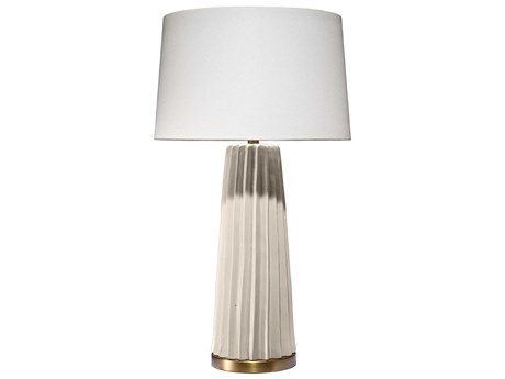 Jamie Young Pleated Cream Linen Tapered Buffet Lamp