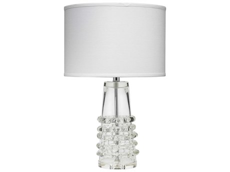 Jamie Young Ribbon Clear Glass Drum Table Lamp with Shade