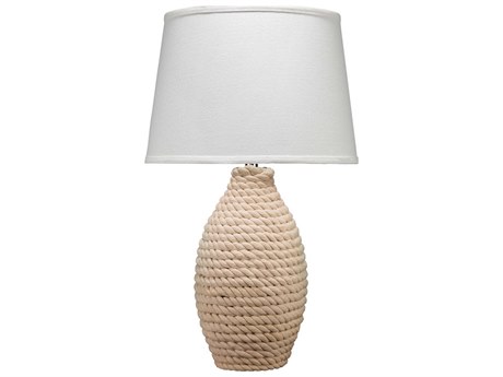 Jamie Young Rope Linen Cream Cone Off White Buffet Lamp
