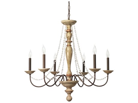 Jamie Young Maybel 6-Light Off White Traditional Candelabra Chandelier