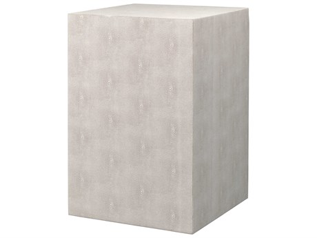 Jamie Young Structure Square Faux Leather Cream End Table