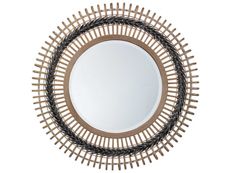 Jamie Young Grove Grey Natural Round Wall Mirror