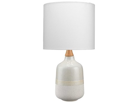 Jamie Young Alice Cream Linen White Drum Off Table Lamp