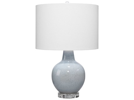Jamie Young Aubrey Blue White Cotton Drum Table Lamp