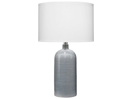 Jamie Young Declan Blue White Cotton Drum Buffet Lamp