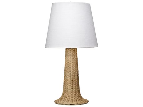 Jamie Young Walden Natural White Cotton Tapered Brown Buffet Lamp