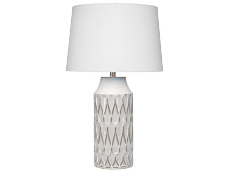 Jamie Young Dalia White Off Linen Tapered Buffet Lamp