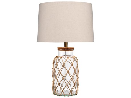 Jamie Young Hugo Clear Taupe Linen Tapered Table Lamp