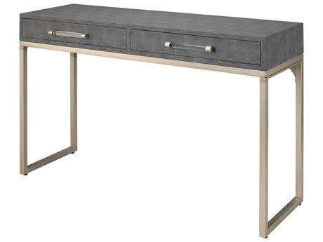 Jamie Young Kain Rectangular Faux Leather Grey Console Table