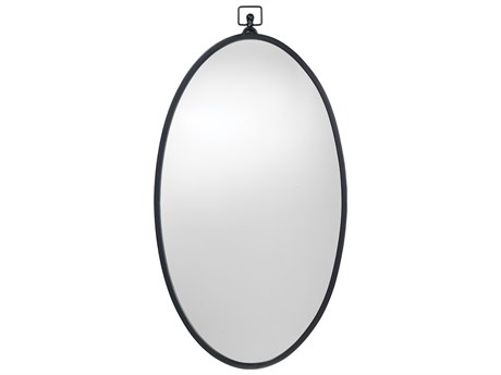 Jamie Young Wade Black Oval Wall Mirror