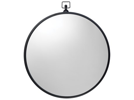 Jamie Young Zoe Black Round Wall Mirror