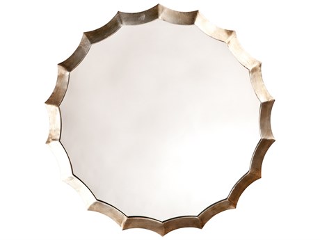 Jamie Young Antique Silver Round Wall Mirror