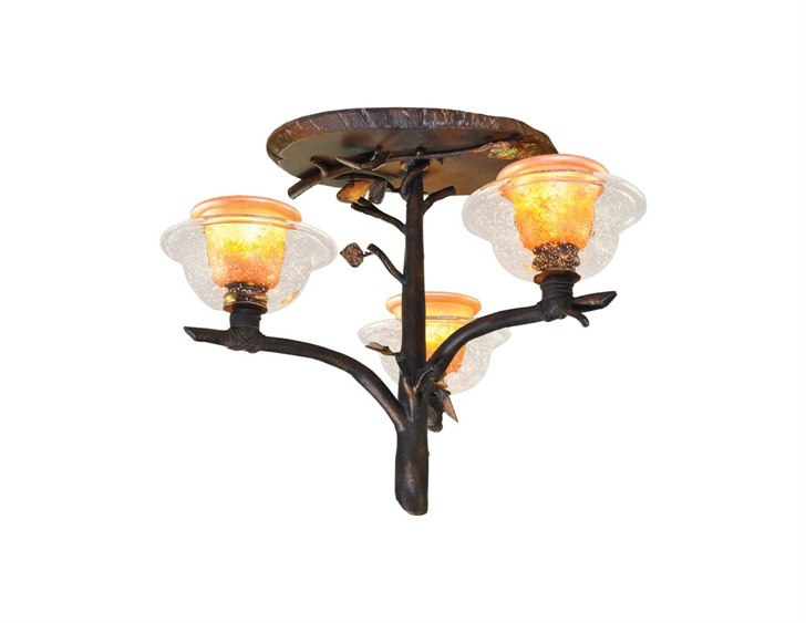Kalco Lighting Cottonwood Art Glass Three Light Semi Flush Mount Kalco Lighting Cottonwood Art Glass Three Light Semi Flush Mount Ka2517