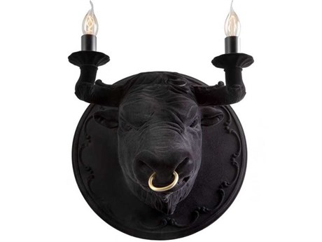 Karman Corrado 2-Light Black Wall Sconce