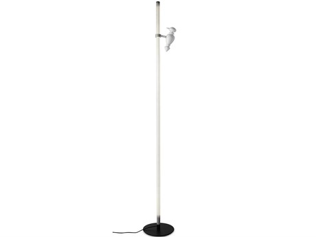 Karman Accipicchio Matt Black Frosted White Pyrex Floor Lamp