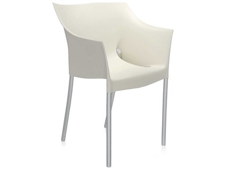 Kartell Outdoor Dr No Opaque Wax White Aluminum Resin Dining Arm Chair