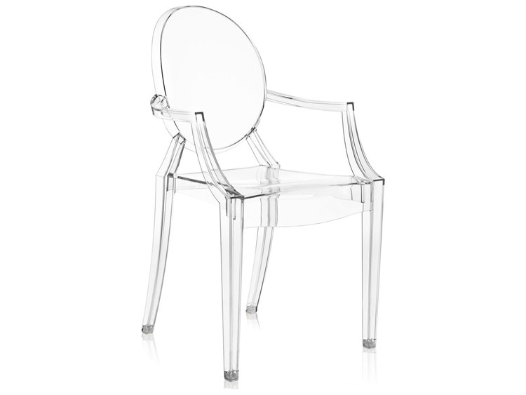Kartell Outdoor Louis Ghost Crystal Resin Dining Arm Chair