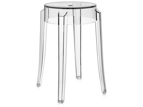 Kartell Outdoor Charles Ghost Transparent Crystal Resin Dining Stool