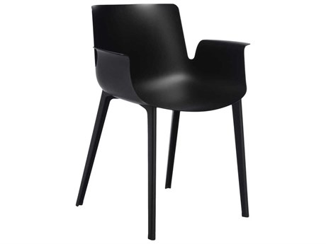 Kartell Outdoor Piuma Opaque Black Resin Dining Arm Chair