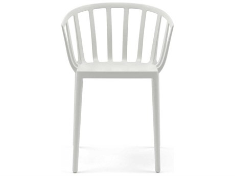 Kartell Outdoor Venice Matte White Resin Dining Arm Chair  (Sold in 2)