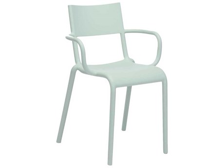 Kartell Outdoor Generic Sage Green Resin Dining Arm Chair