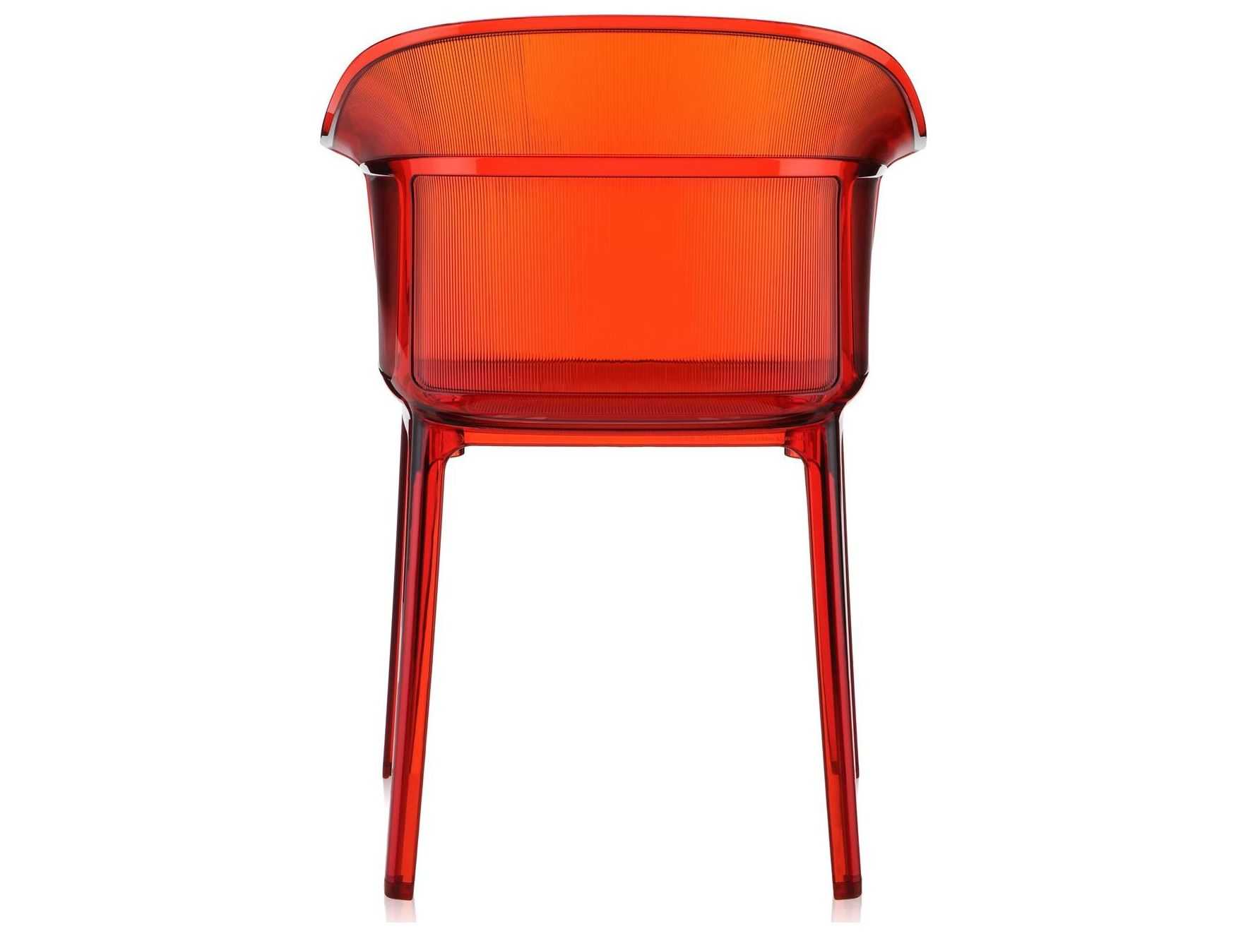 Kartell Outdoor Papyrus Orange Red Resin Dining Chair (Sold in 2